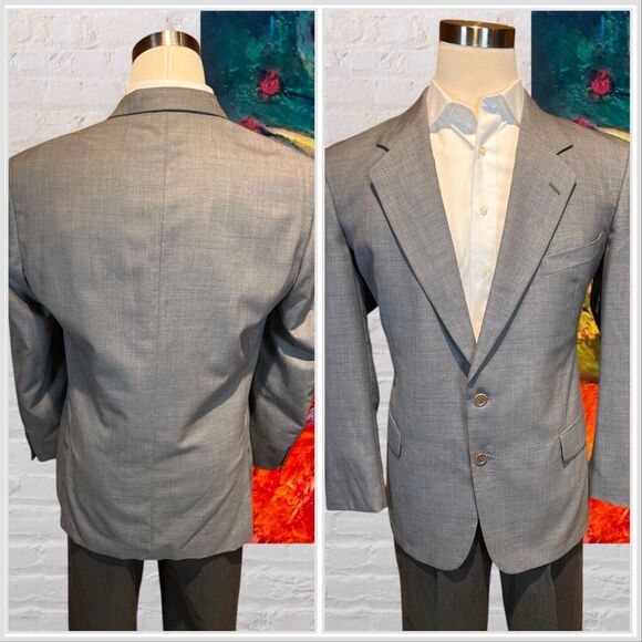 Valentino Uomo 44R Gray Nailhead Lightweight Blazer Sport Coat Jacket Note - Picture 6 of 14